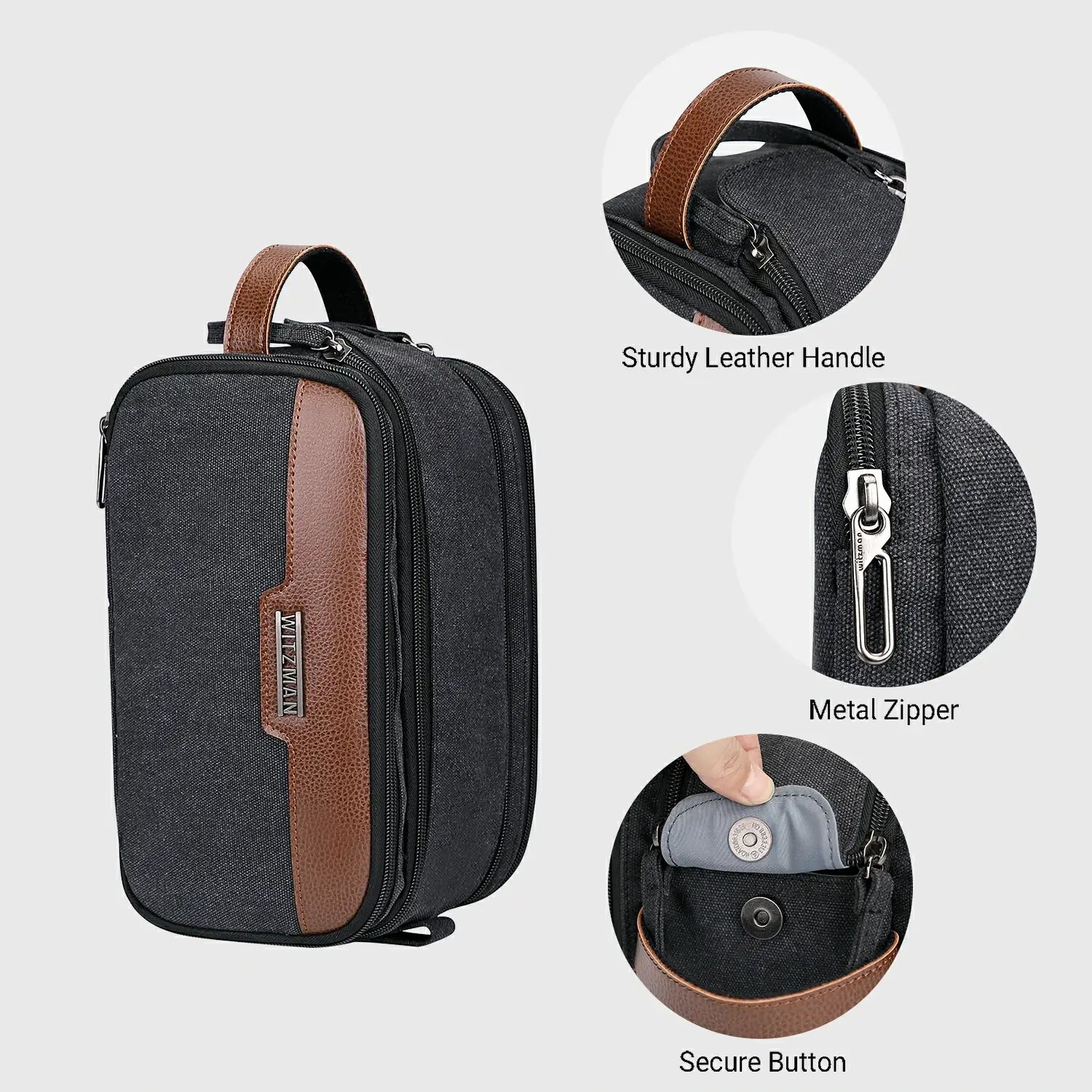 WITZMAN A8002 canvas toiletry bag product view 7