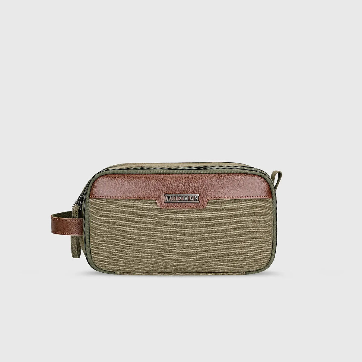Green WITZMAN A8002 canvas toiletry bag product view
