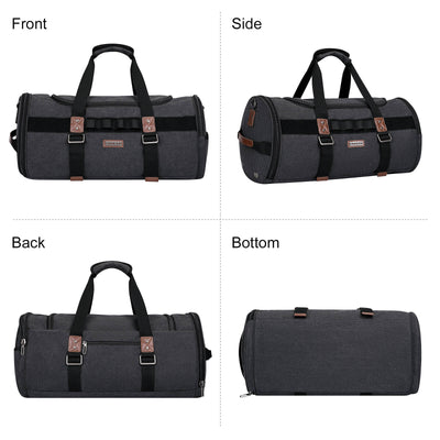 Black Canvas Large Travel Duffel Bags