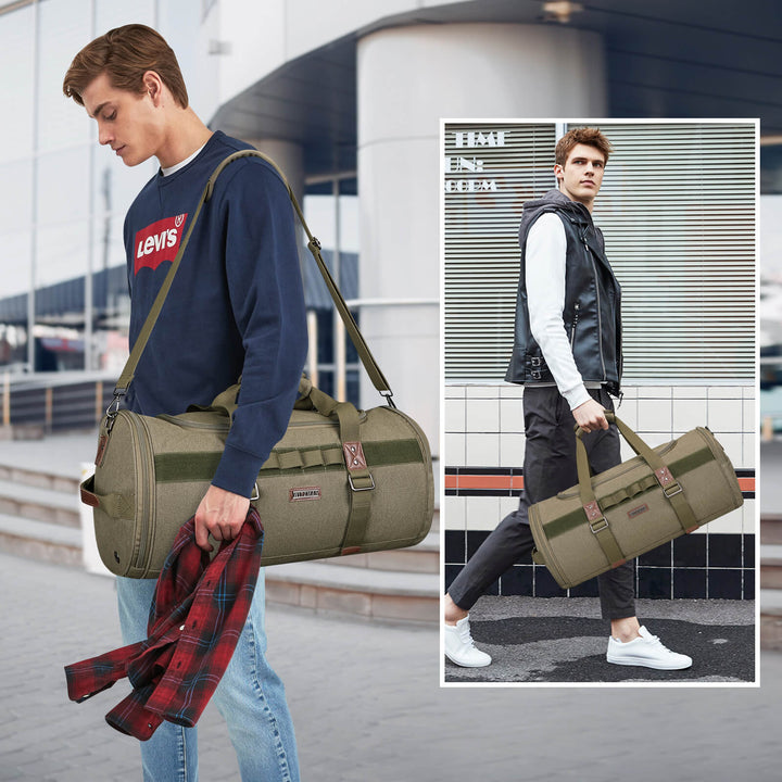 #Color_Army Green Canvas Large Travel Duffel Bags