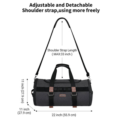 Black Canvas Large Travel Duffel Bags