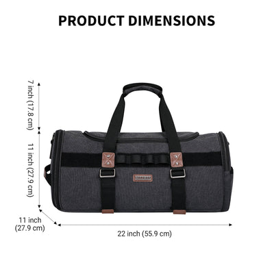 Black Canvas Large Travel Duffel Bags