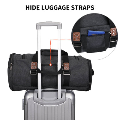 Black Canvas Large Travel Duffel Bags