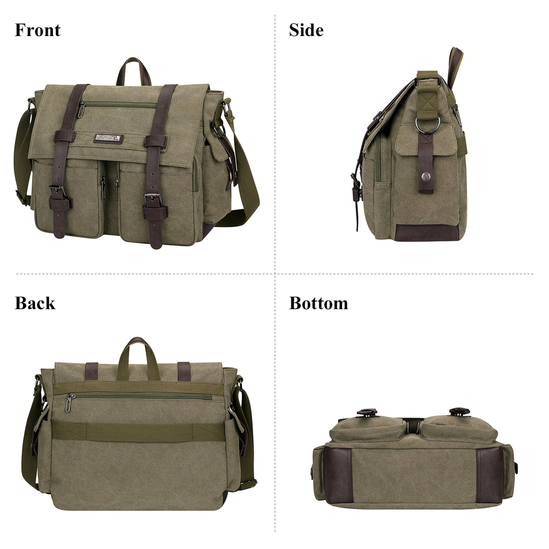  #Color_Army Green / Upgraded/17 inch Messenger Bags