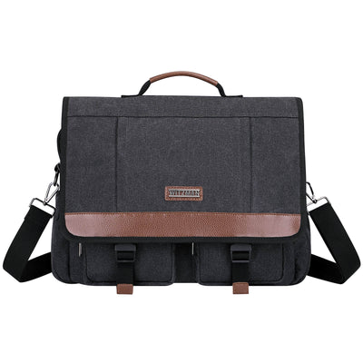 Black Canvas Messenger Bag
