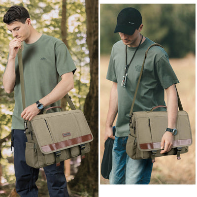 Army Green Canvas Messenger Bag
