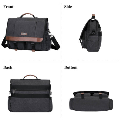 Black Canvas Messenger Bag