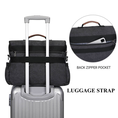 Black Canvas Messenger Bag