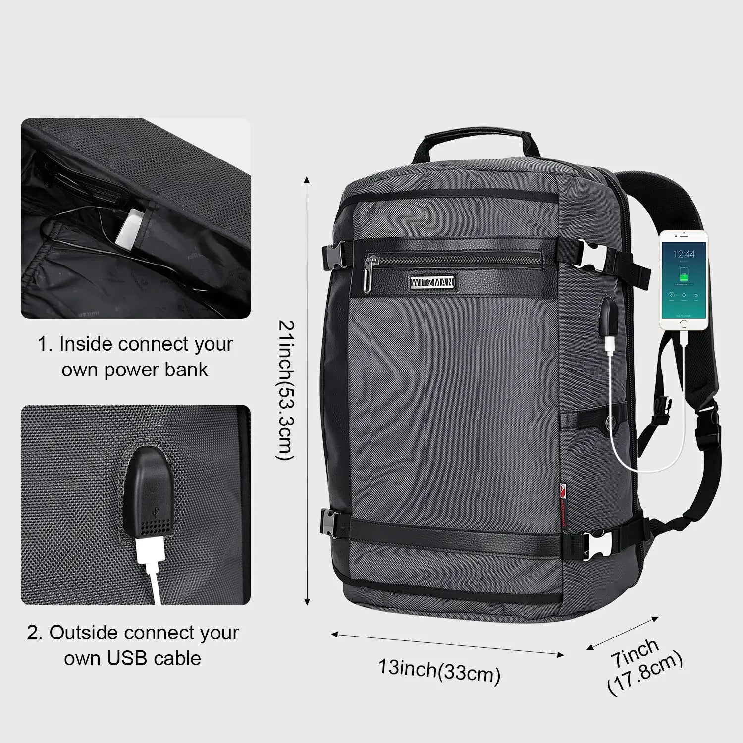 WITZMAN B686 nylon travel backpack product view 19