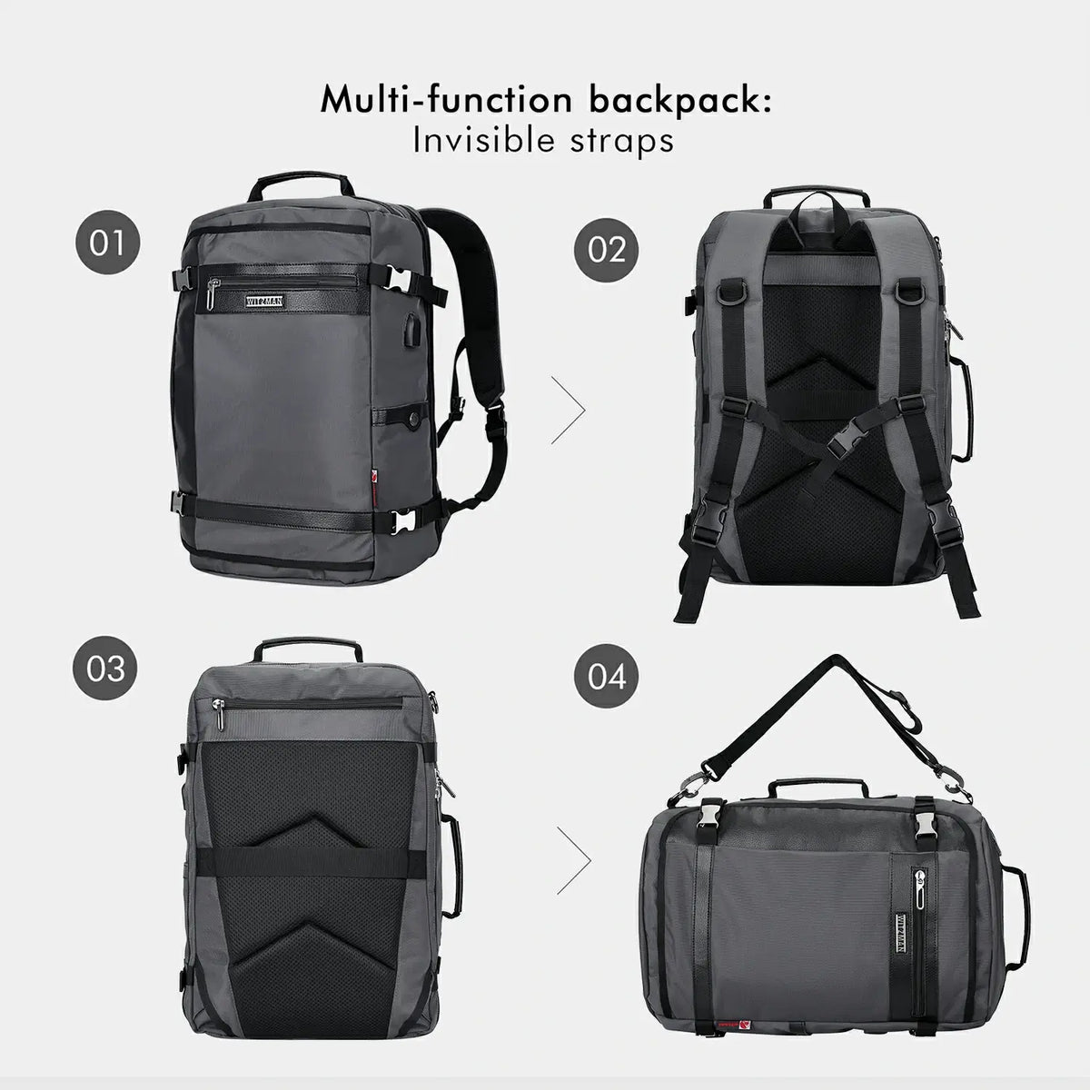 WITZMAN B686 nylon travel backpack product view 20