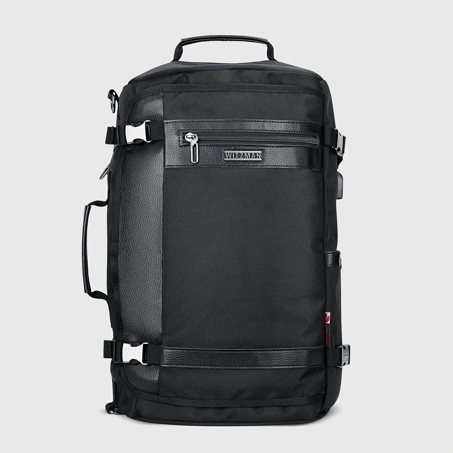 Black WITZMAN B686 nylon travel backpack product view