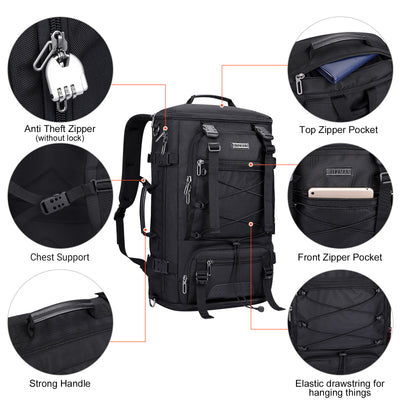Black Nylon Travel Backpack