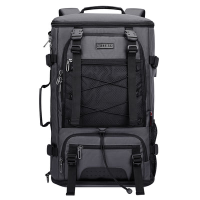 Silvery Grey Nylon Travel Backpack