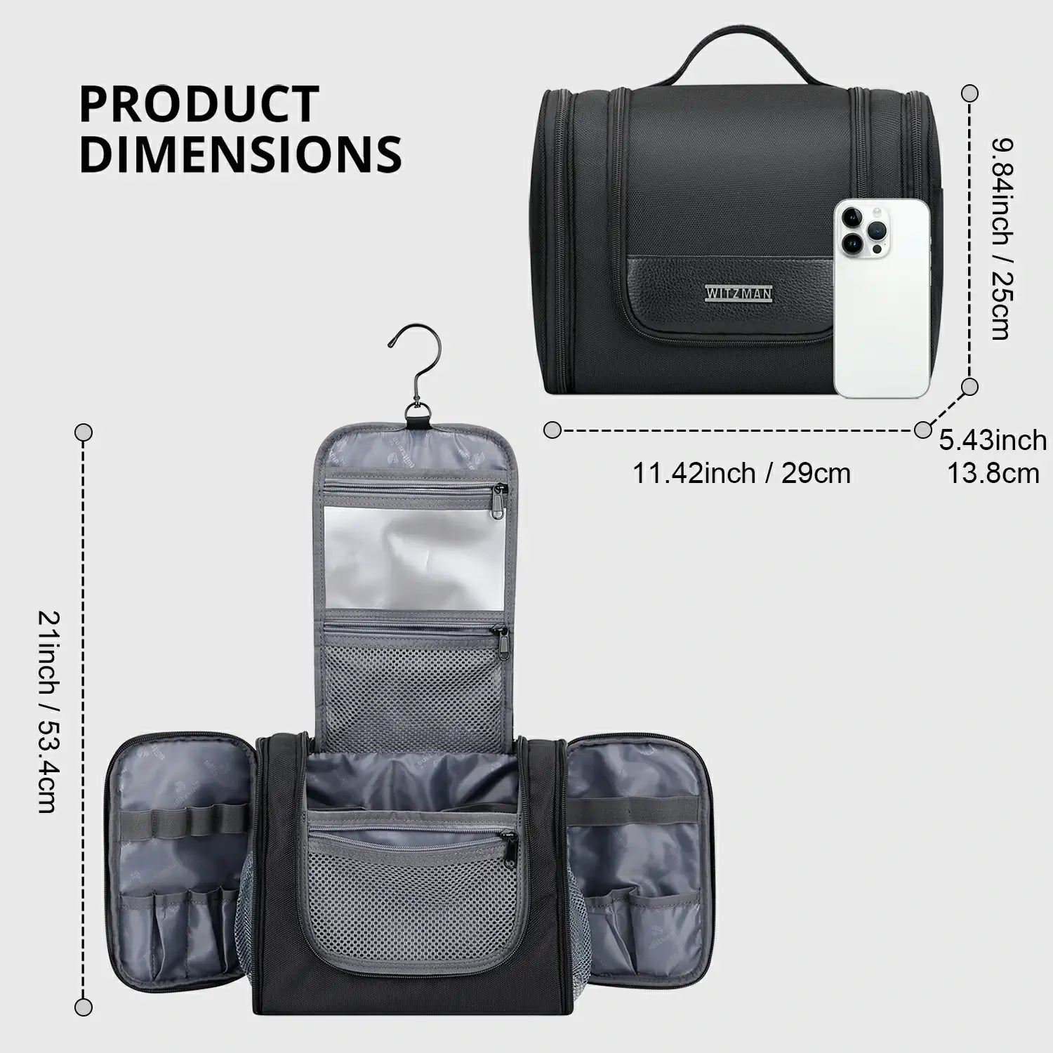 WITZMAN B690 toiletry bag product view 3