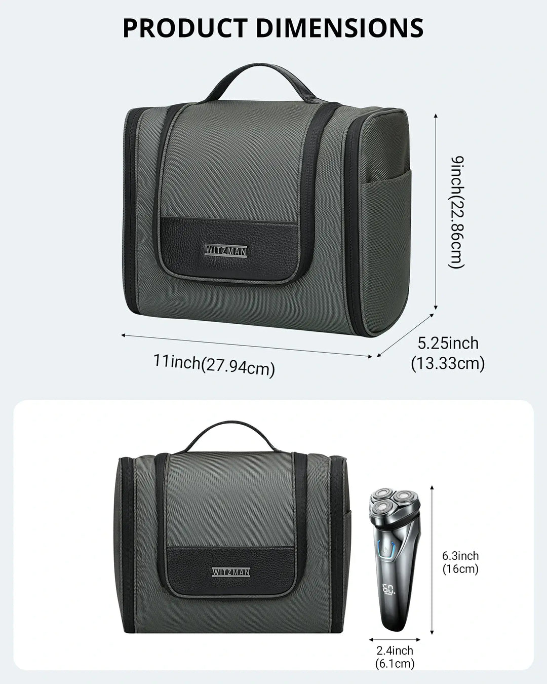 Large Hanging Multi Toiletry Bag for Men water Resistant Wash Bag WITZMAN