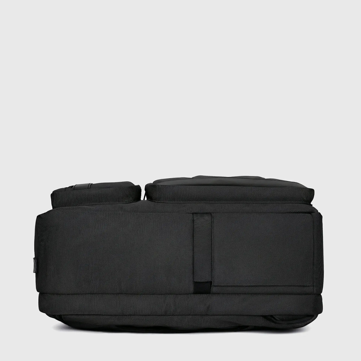 Professional laptop messenger backpack for men with water-resistant nylon exterior and PU leather handles