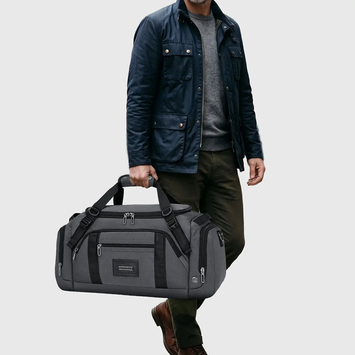 50L Nylon Duffle Bag with Shoe & Wet/Dry Compartments B757