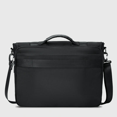 WITZMAN 20L nylon messenger bag for men with classic flap and dual buckle closures back