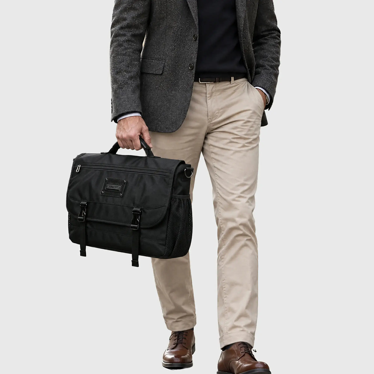 20L Nylon Messenger Bag for Men with Laptop Compartment - B764