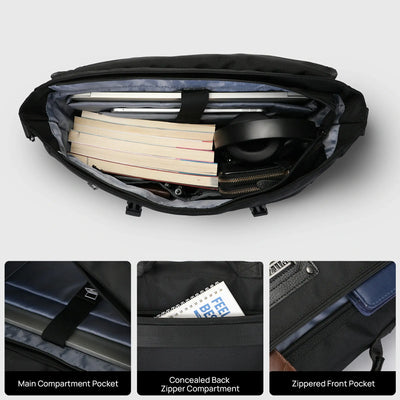 20L Nylon Messenger Bag for Men with Laptop Compartment - B764