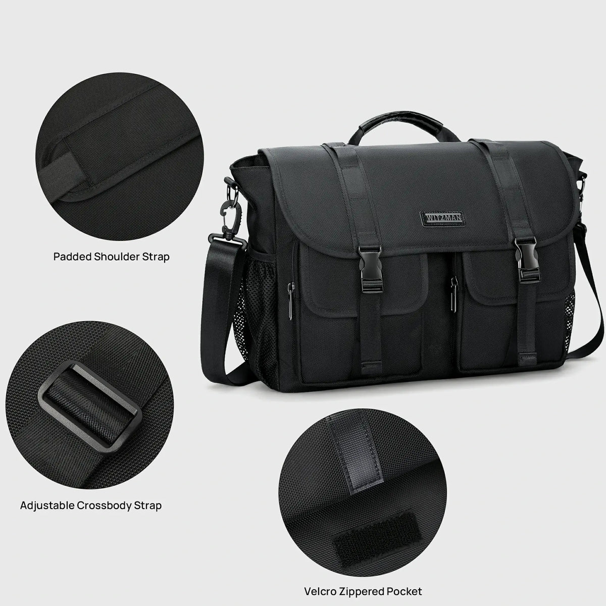 Men's Nylon Business  Messenger Bag with 15.6" Laptop Bag B765
