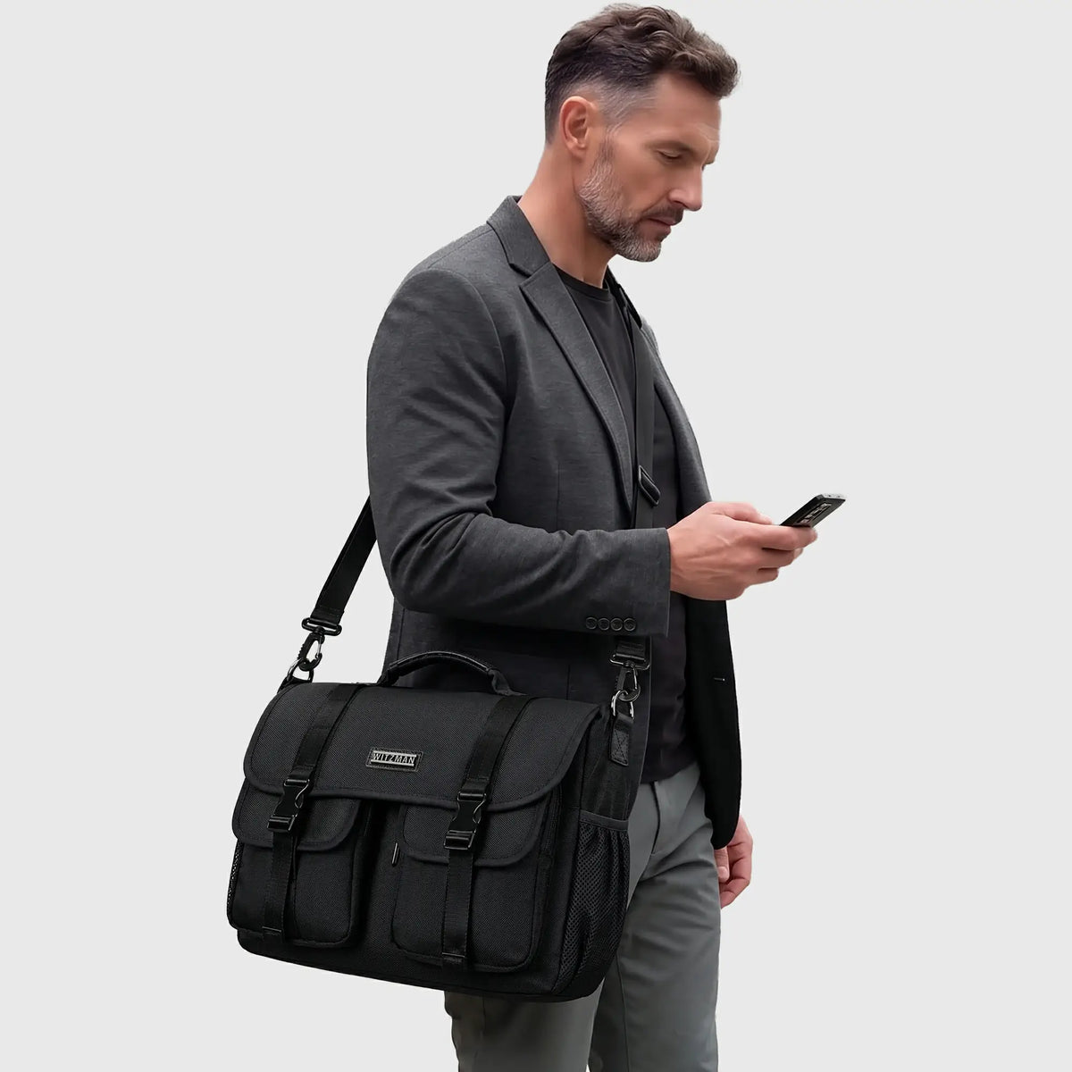 Men's Nylon Business  Messenger Bag with 15.6" Laptop Bag B765