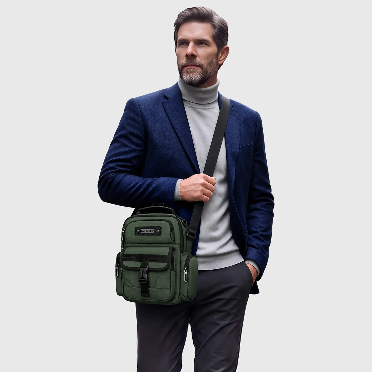 Crossbody Bag for Men with Multiple Pockets and iPad Sleeve B782