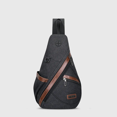 Classic Black WITZMAN A8003 canvas sling bag product view