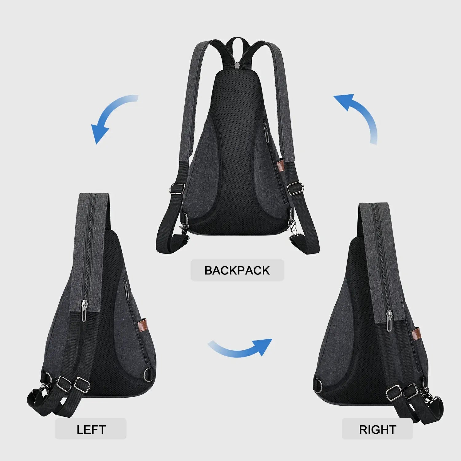 WITZMAN A8003 canvas sling bag product view 3
