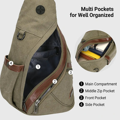 WITZMAN A8003 canvas sling bag product view 23