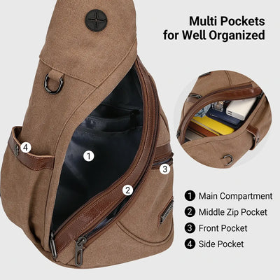WITZMAN A8003 canvas sling bag product view 13