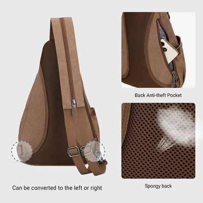 WITZMAN A8003 canvas sling bag product view 14