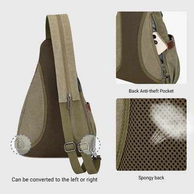 WITZMAN A8003 canvas sling bag product view 24