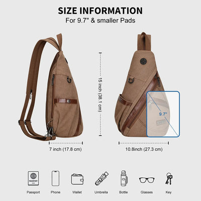 WITZMAN A8003 canvas sling bag product view 17
