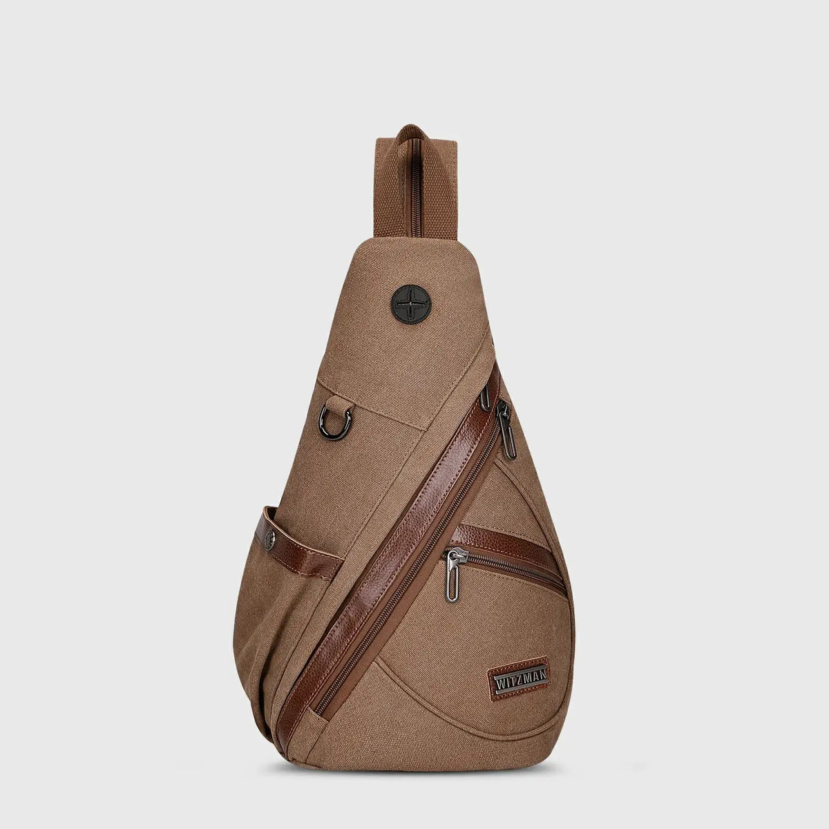 Brown WITZMAN A8003 canvas sling bag product view