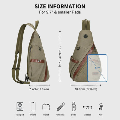 WITZMAN A8003 canvas sling bag product view 22