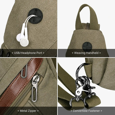 WITZMAN A8003 canvas sling bag product view 26