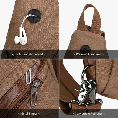 WITZMAN A8003 canvas sling bag product view 18