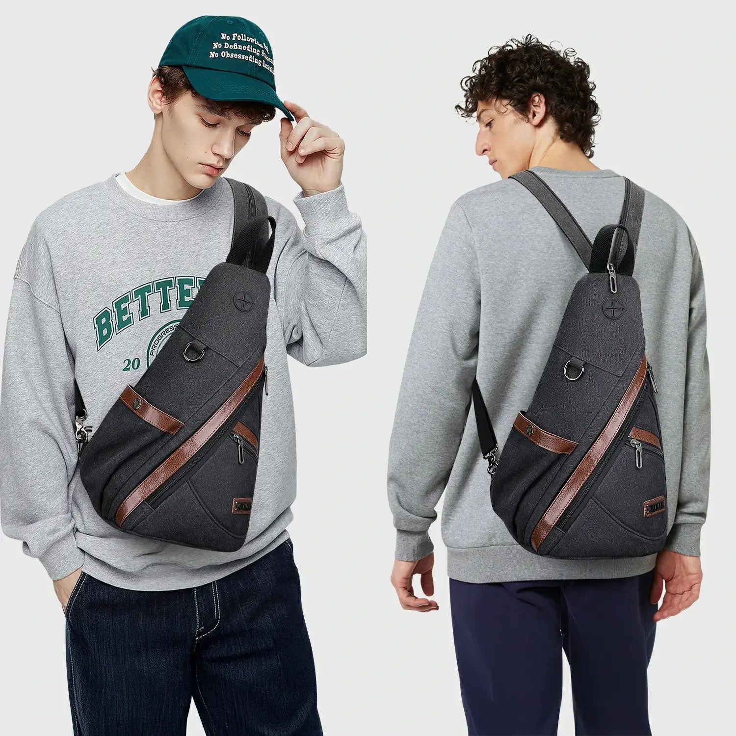 WITZMAN A8003 canvas sling bag product view 9