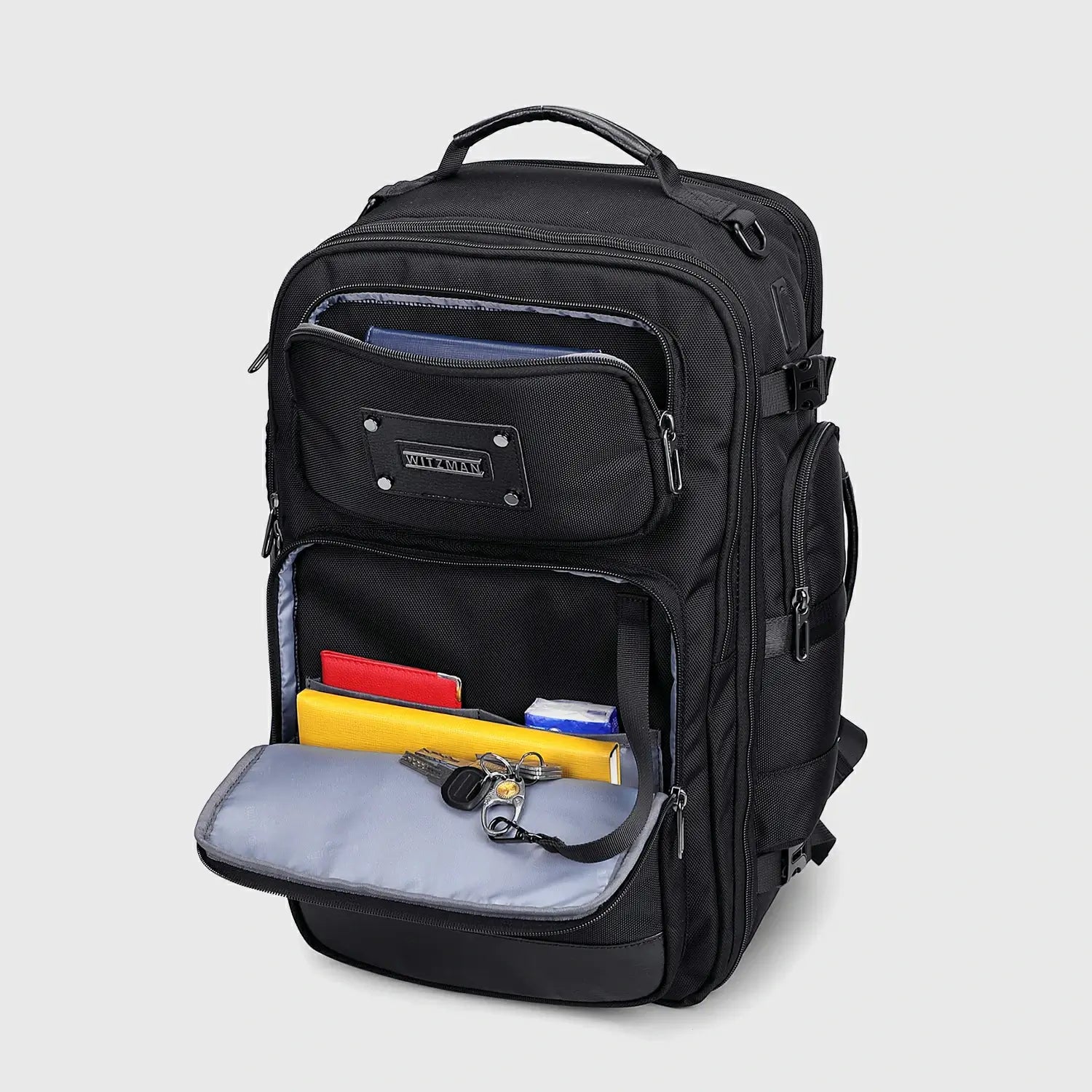 WITZMAN B737 40L Nylon Carry-On Travel Backpack for Men