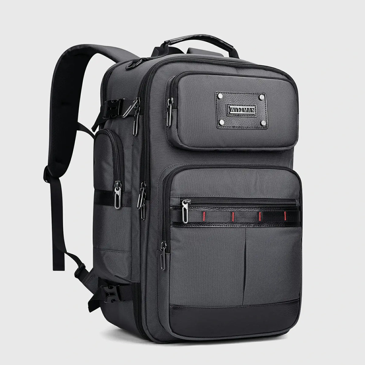 WITZMAN B737 silver grey 40L premium nylon travel backpack for men