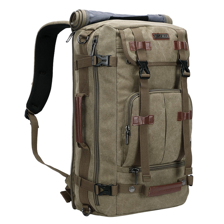 #Color_Army Green Canvas Laptop Backpacks