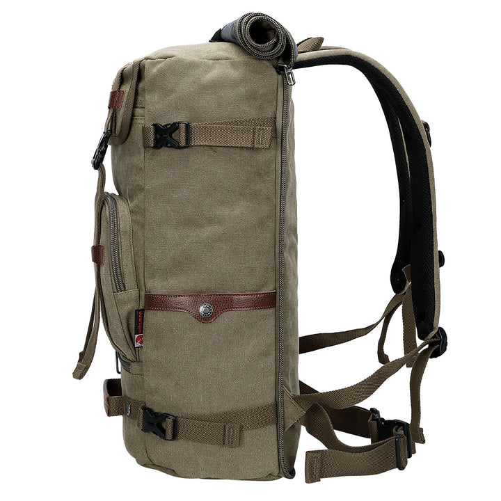 #Color_Army Green Canvas Laptop Backpacks