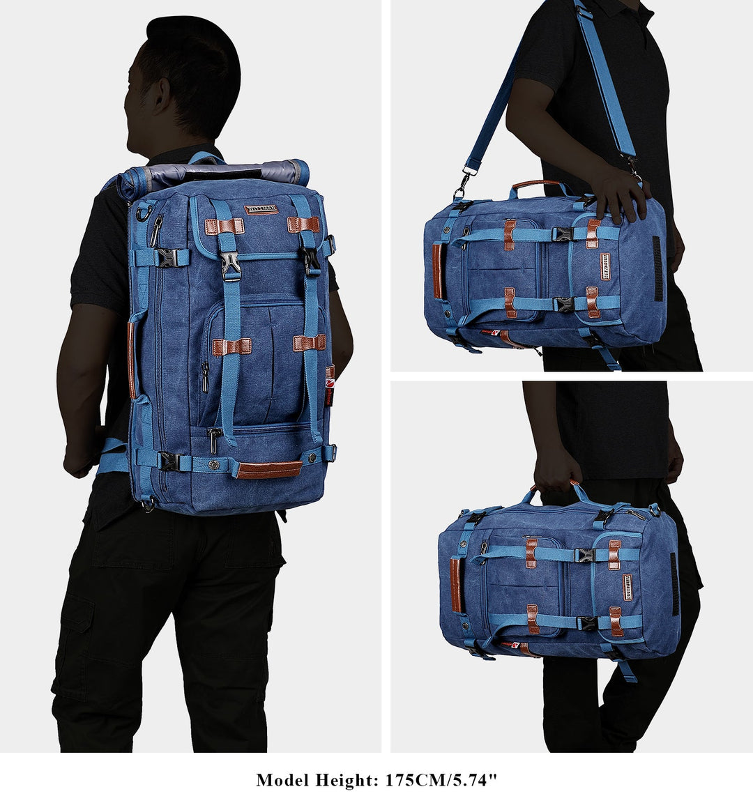 #Color_Classic Blue Canvas Laptop Backpacks