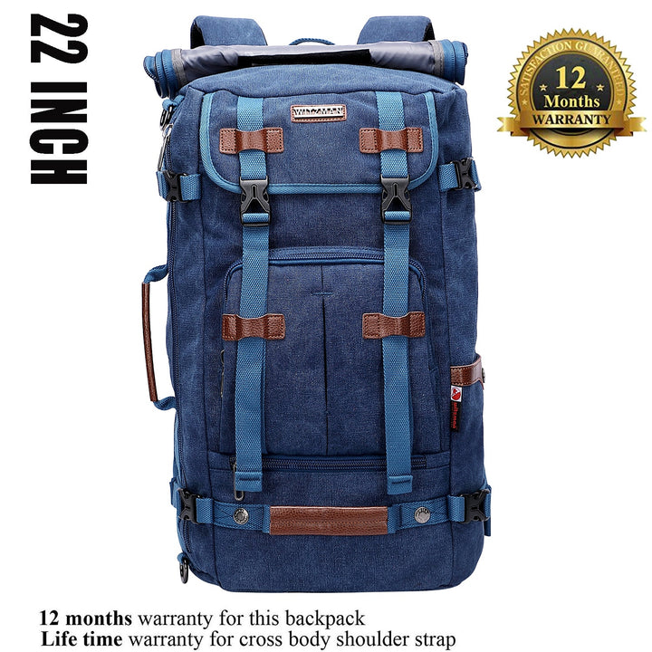 #Color_Classic Blue Canvas Laptop Backpacks