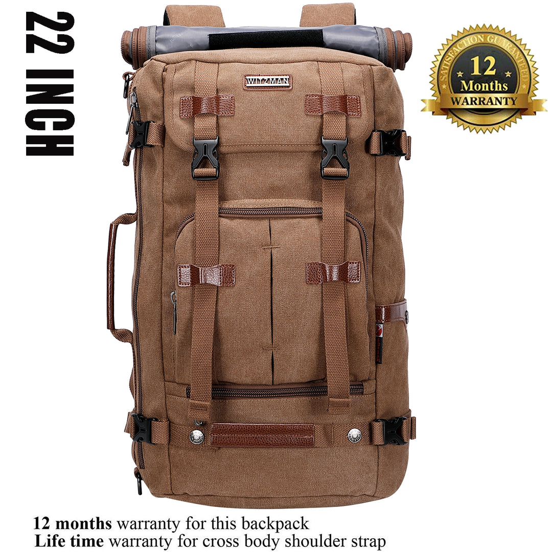 WITZMAN Canvas Backpack Vintage Travel Backpack Large, 42 OFF