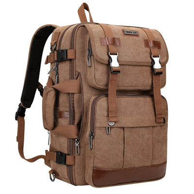 Black Canvas Travel Backpacks a6617-3 #color_brown