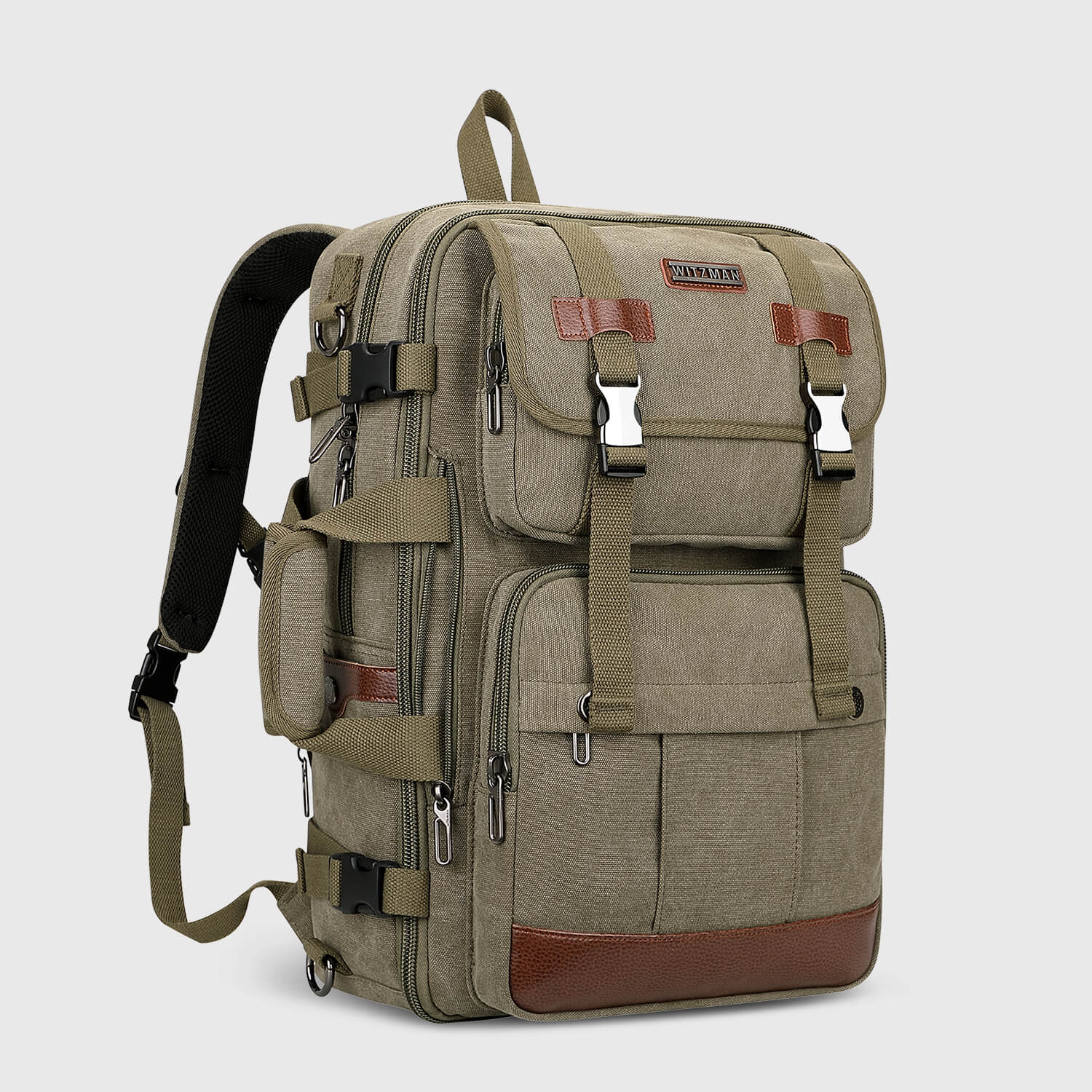Black Canvas Travel Backpacks a6617-3 #color_green