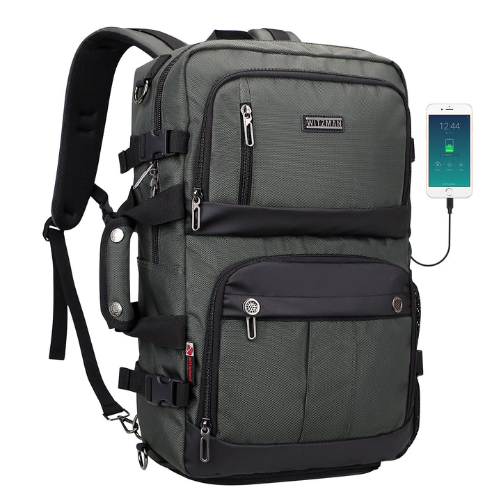 #Color_Dark Geen Nylon Travel Backpack