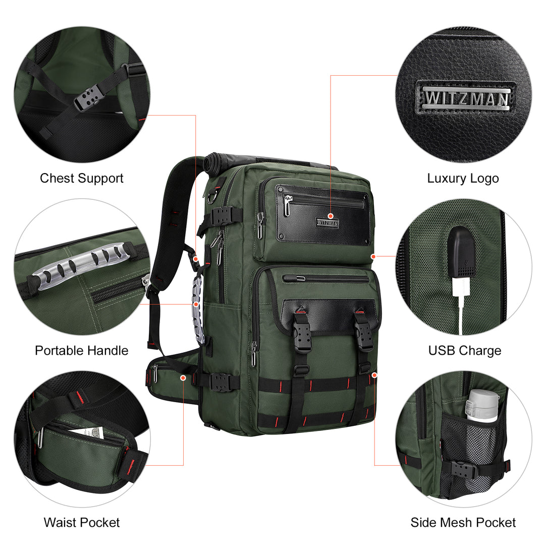 #Color_Army Green Nylon Travel Backpack